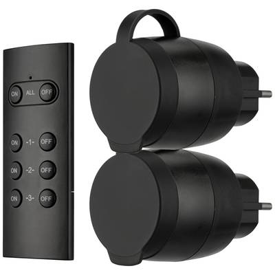 REV Funkschalt-Set IP44 Mini2+1 sw 0085600503 Wireless switch set 3-piece Outdoors 3680 W