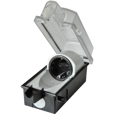 interBaer 9015-001.01 Surface-mount socket Lockable IP44 Black, Transparent