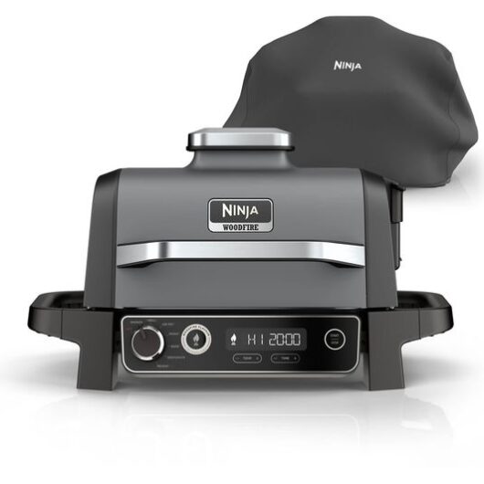 NINJA Woodfire OG703UK Outdoor Electric BBQ Grill & Smoker with Cover - Black